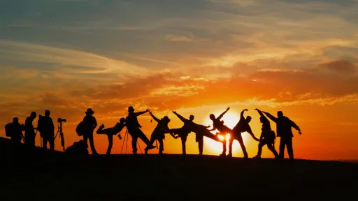 silhouette of people in Xinjiang