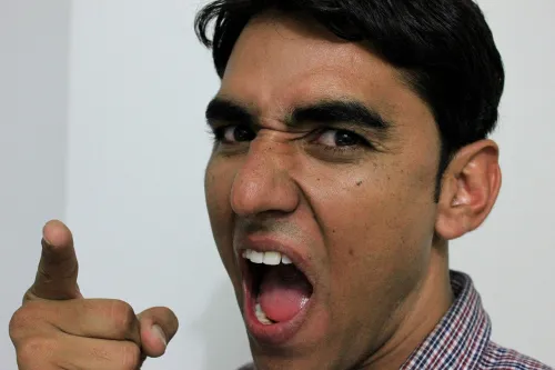 Angry man being angry