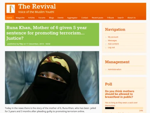 Screenshot of new theme for The Revival